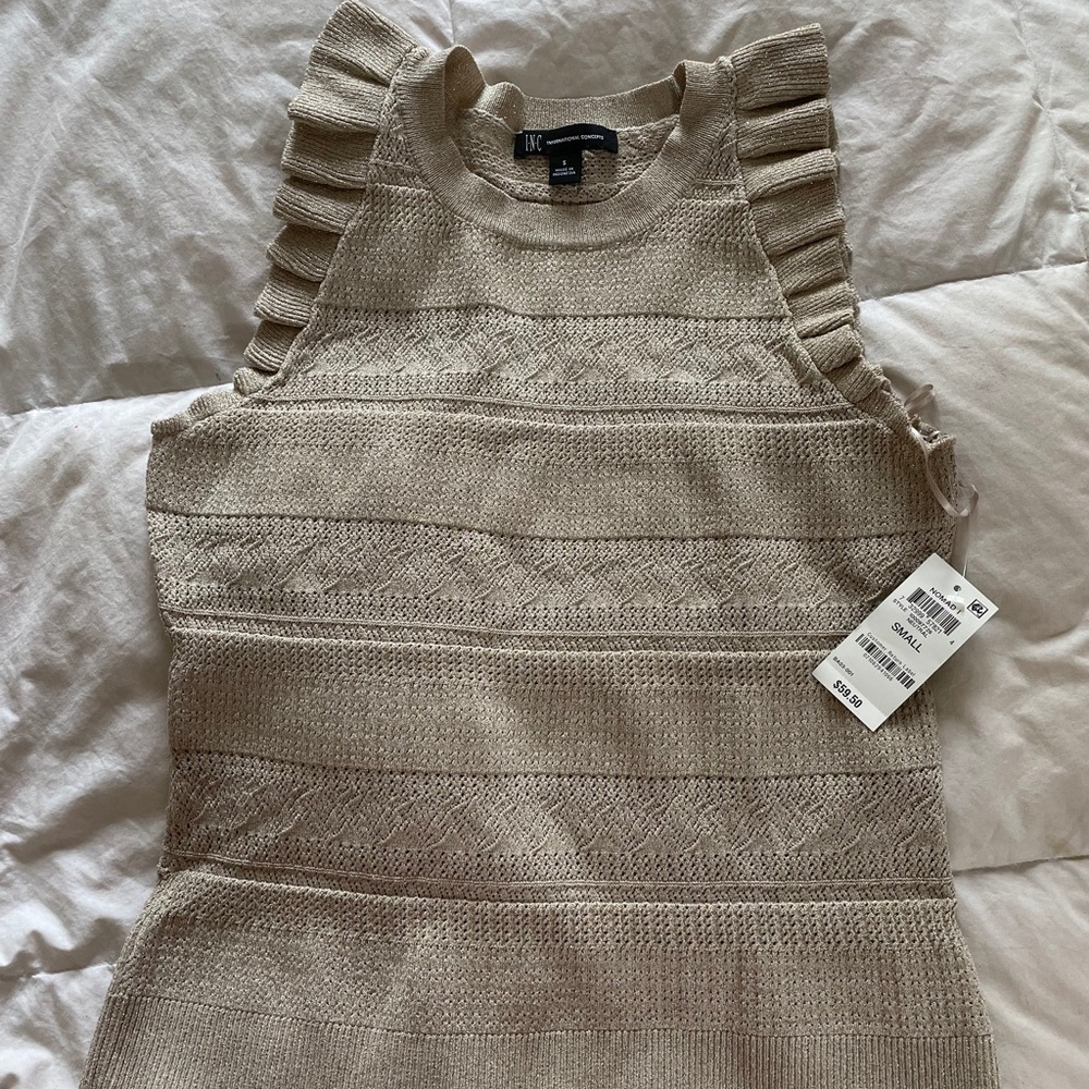 International concepts ruffle sleeve vest